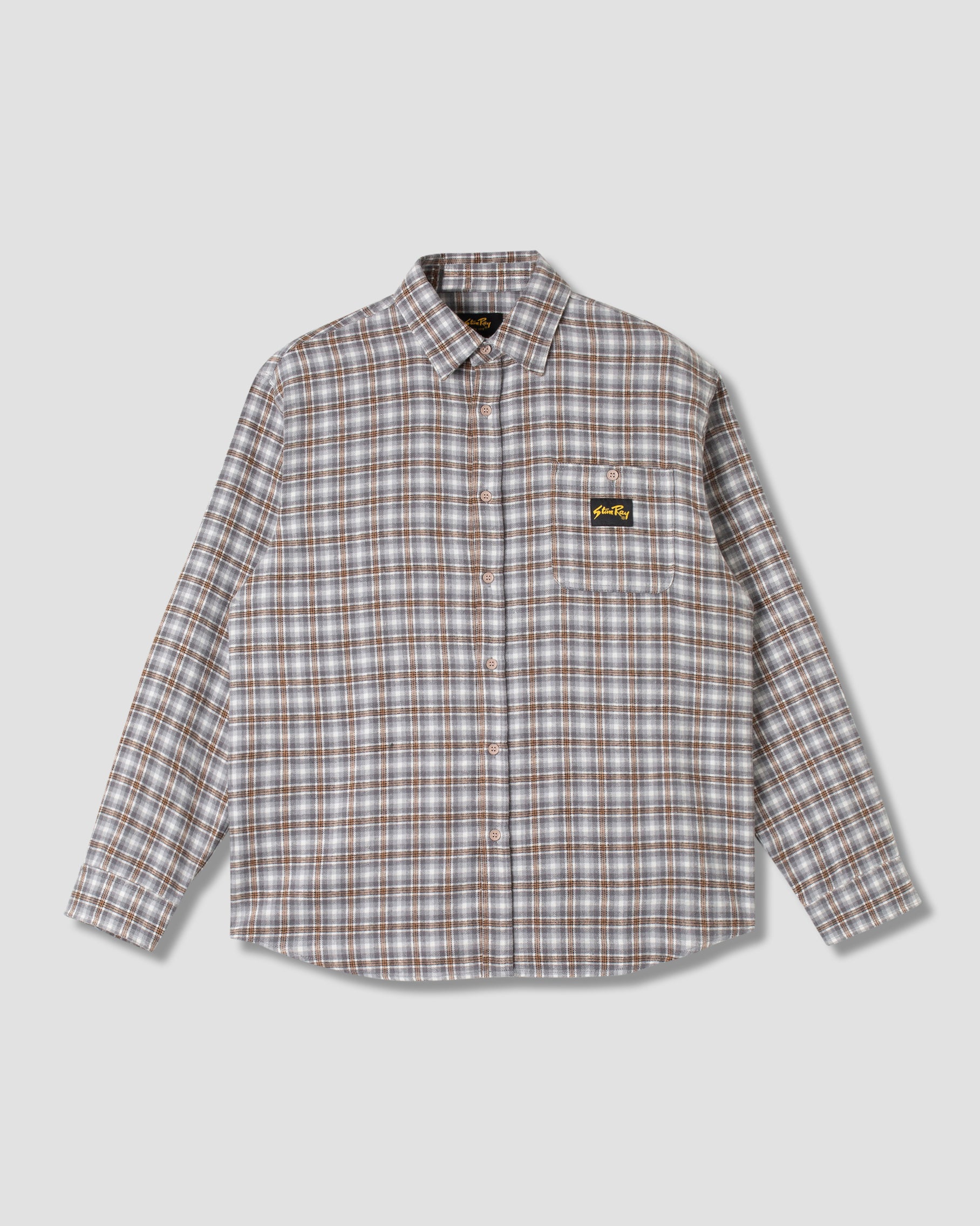 Flannel Shirt (Grey Plaid) - L