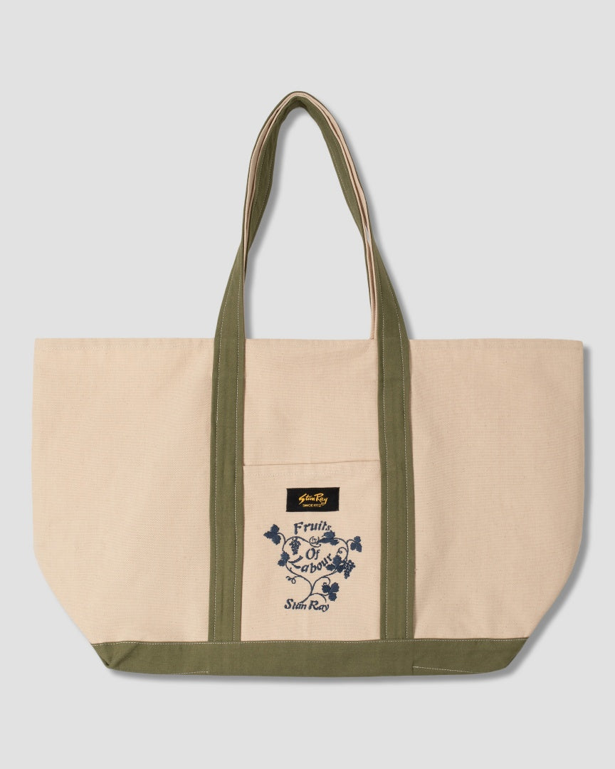 Boat Tote (Natural/ Olive Sateen)