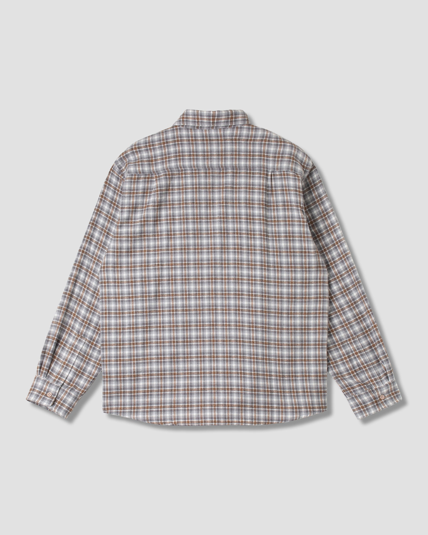 Flannel Shirt (Grey Plaid) - L