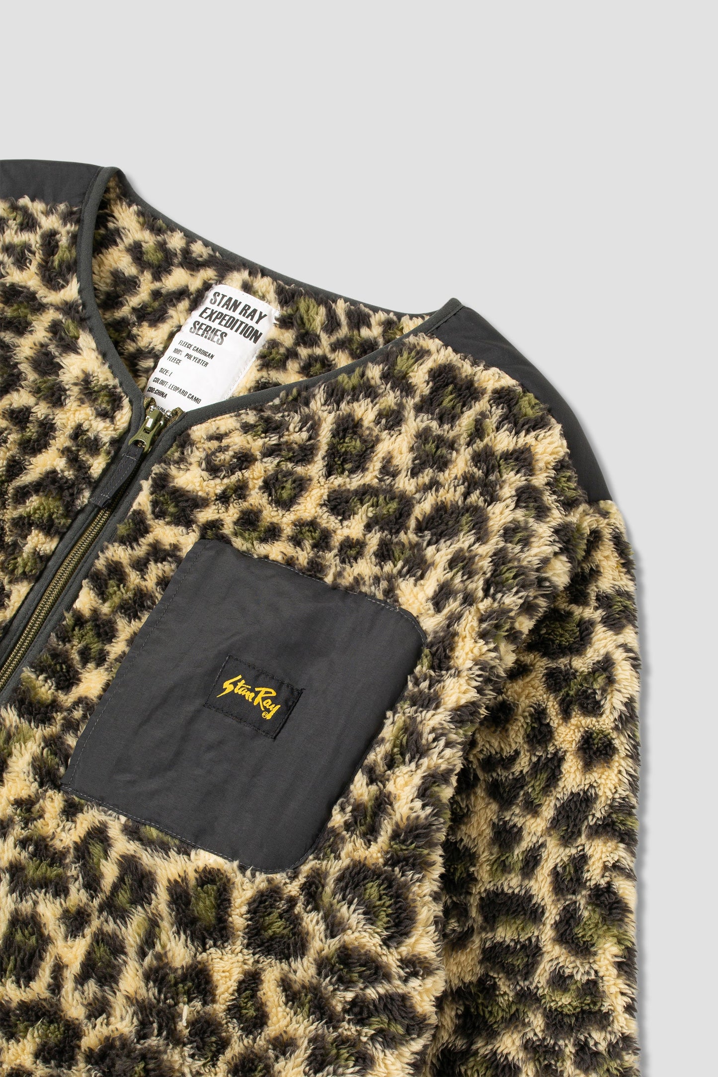 Fleece Cardigan (Leopard Camo)