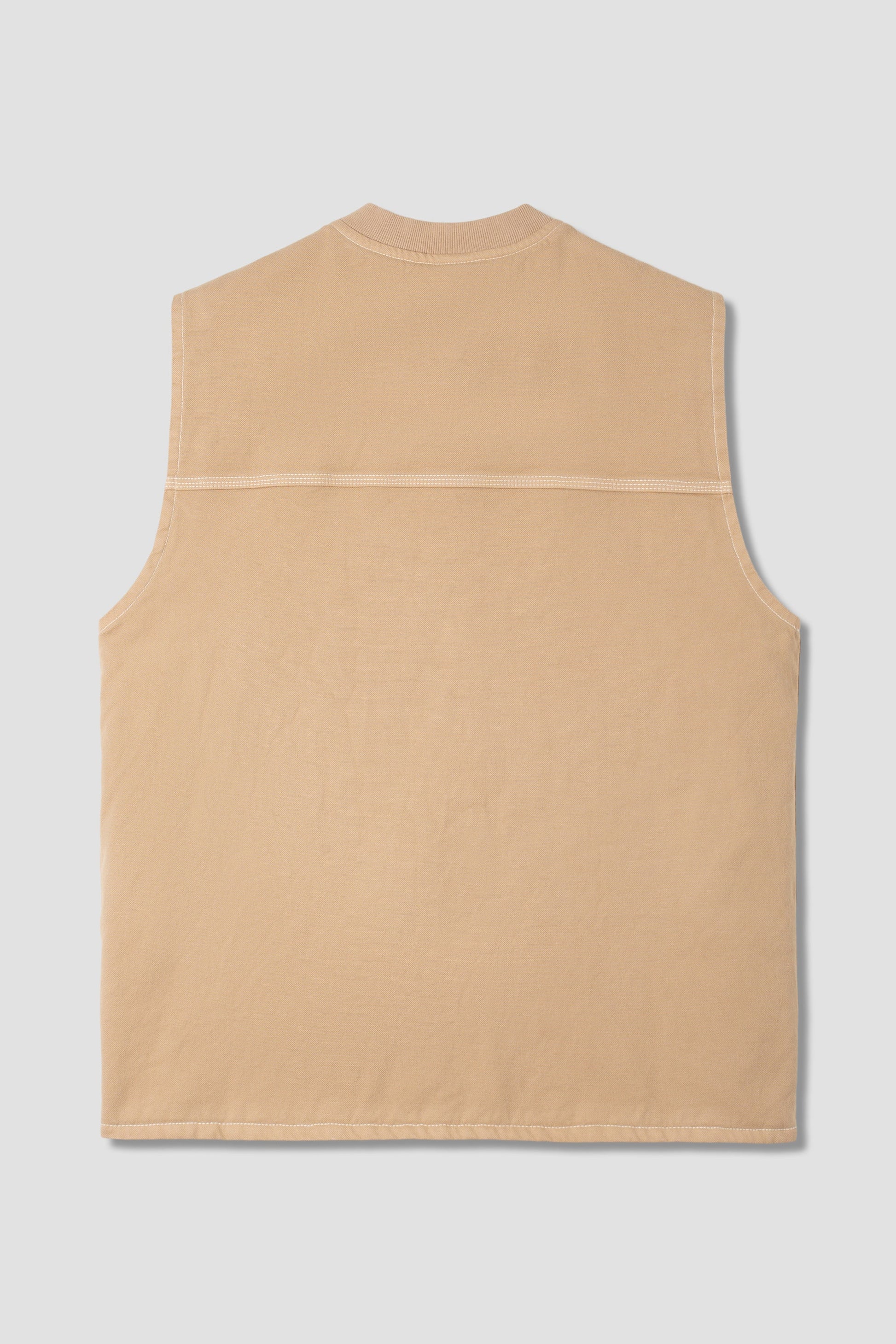 Back view of Stan Ray Pork Chop Vest in Antique Khaki Duck