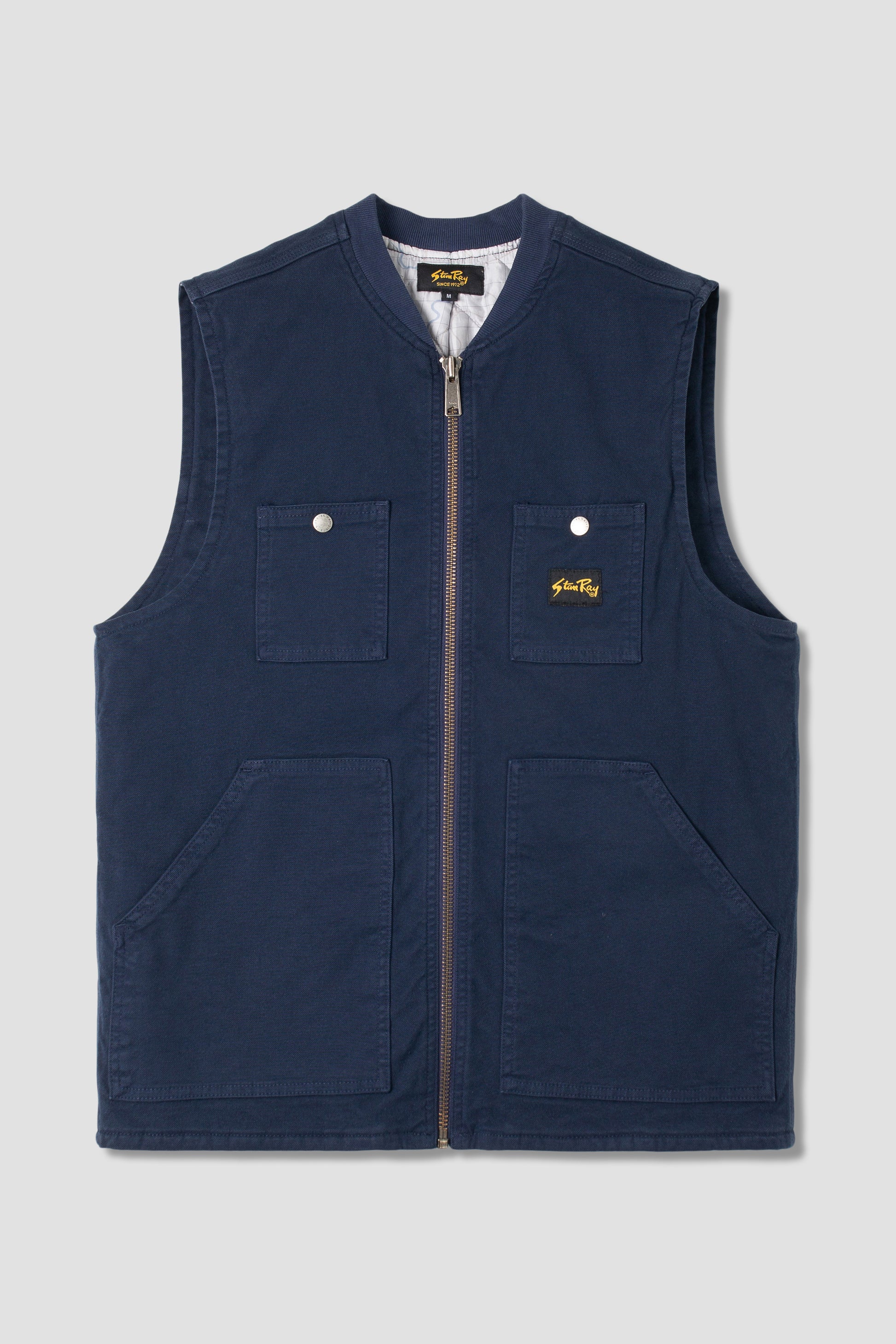 Stan Ray Pork Chop Vest front view in Navy Duck