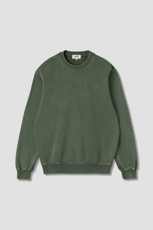 Stan OG Crew sweatshirt in washed green, front view