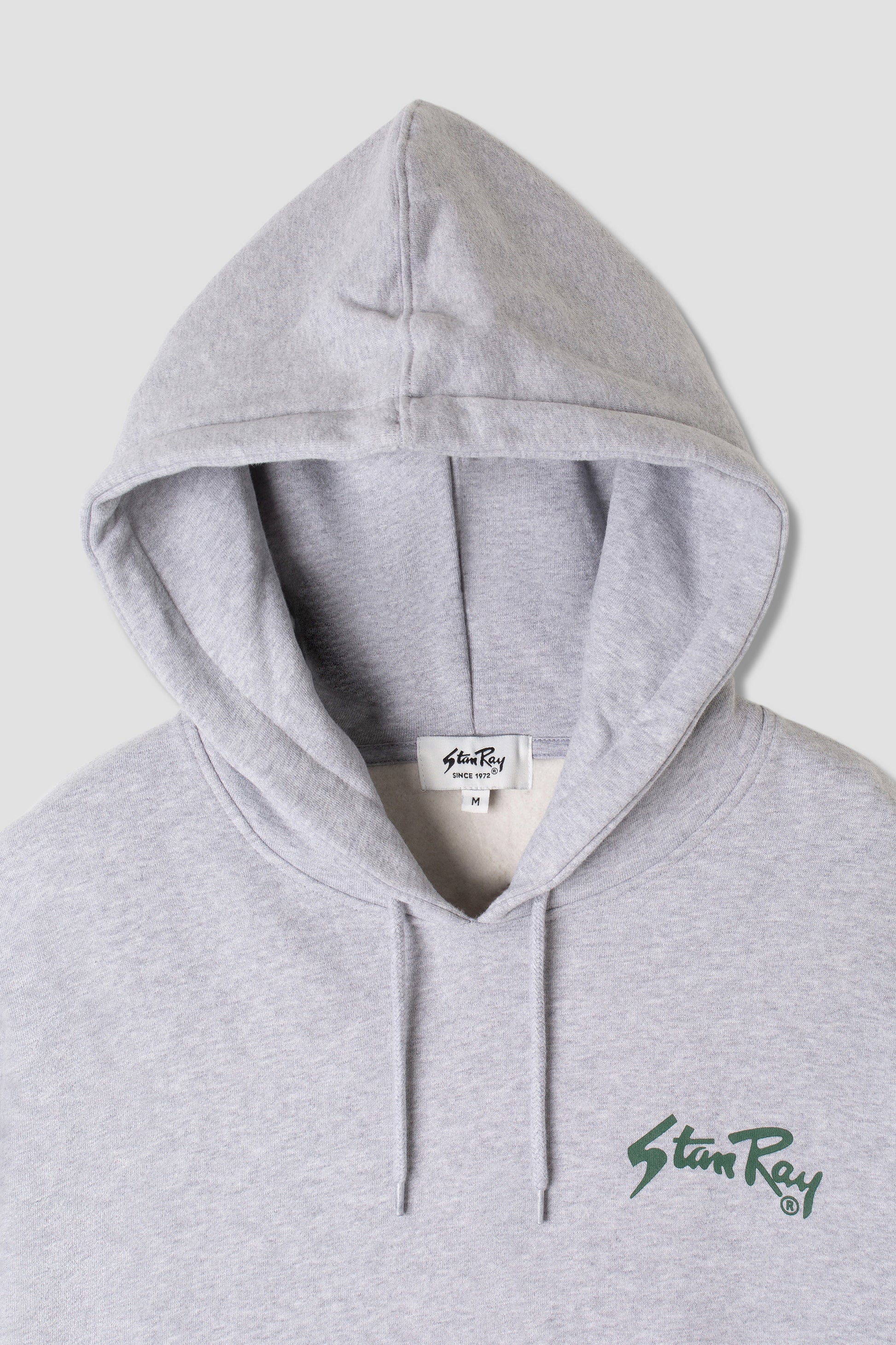 Close-up of Stan OG Hood in Grey Marl with hood detail