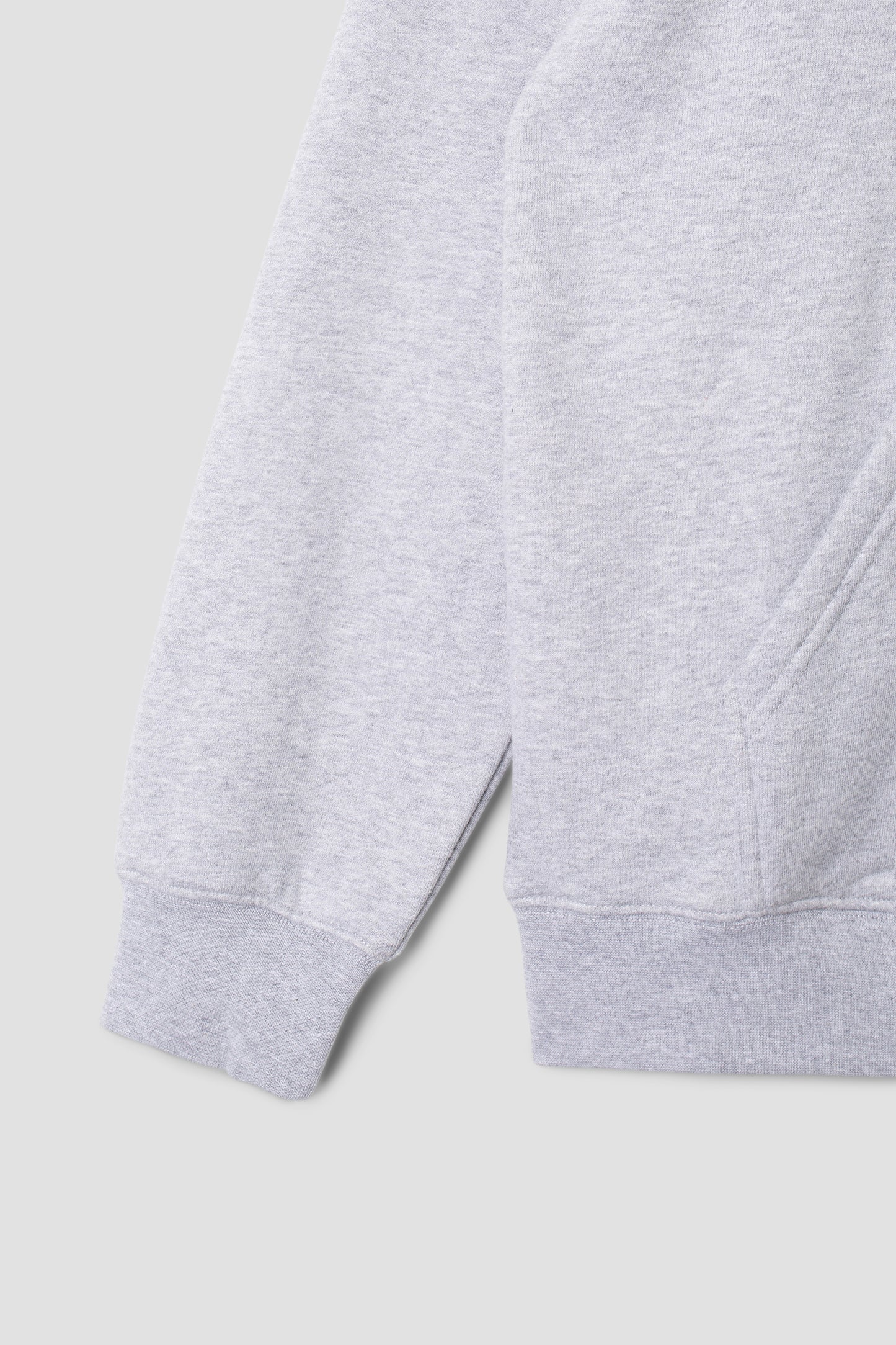 Sleeve and pocket detail of Stan OG Hood in Grey Marl