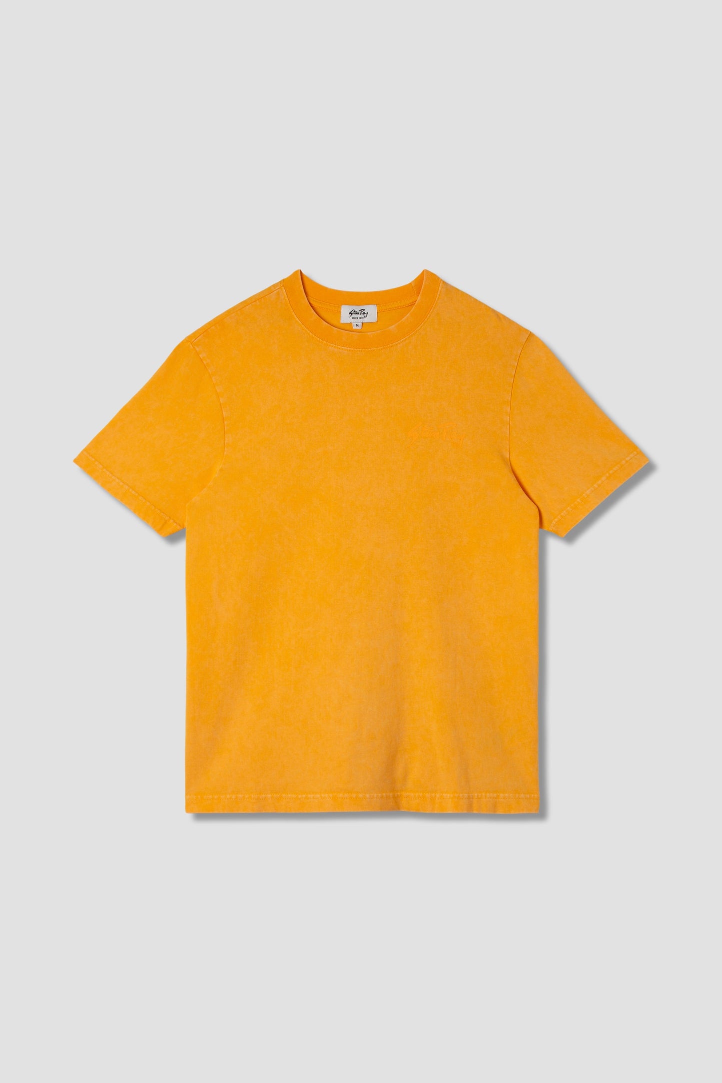 Front view of Stan OG Tee in washed orange with tonal print