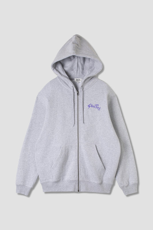 Stan OG Zip Hood (Grey Marl / Navy Print)