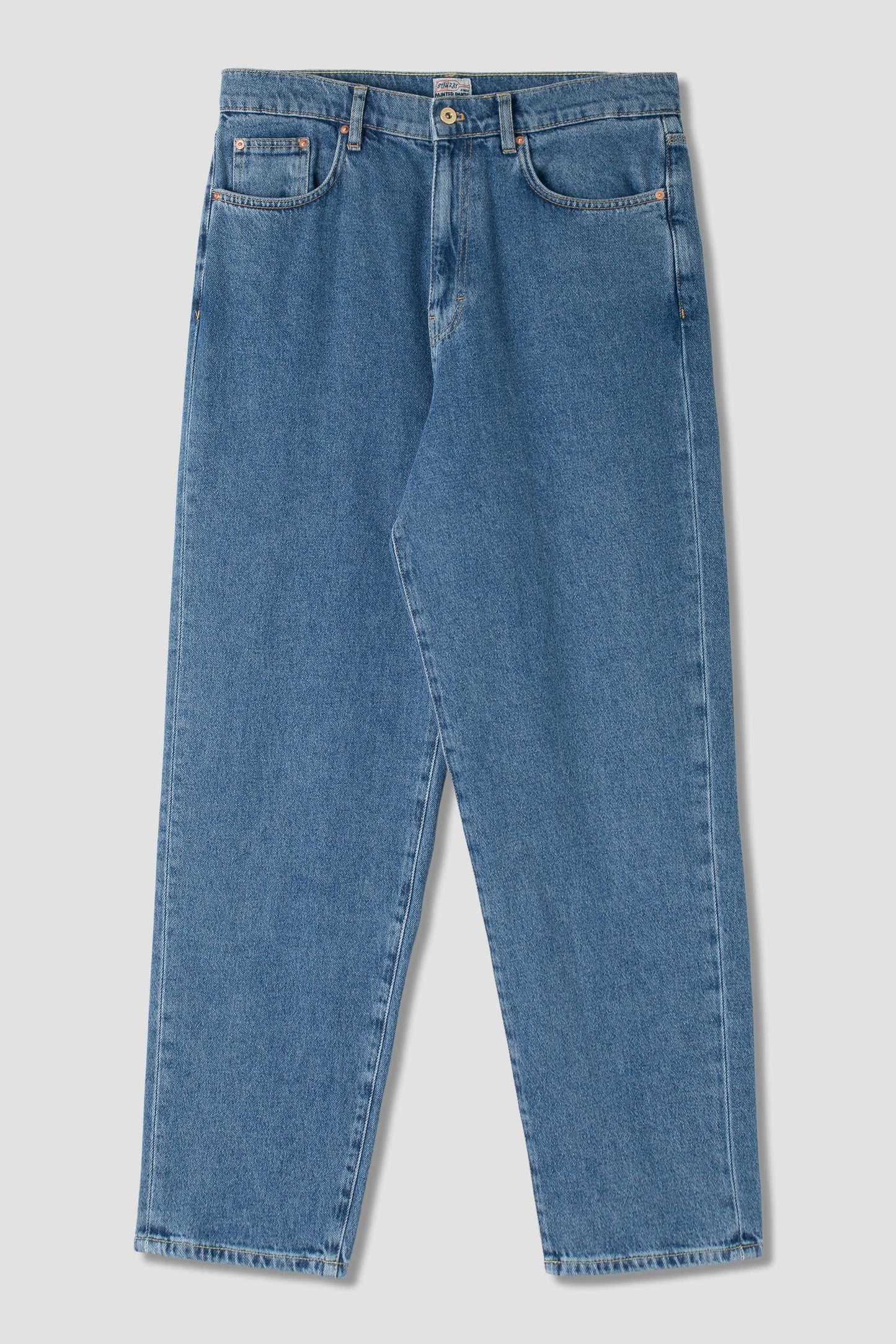 Stan Ray Taper 5 Jean front view, heavy stone wash denim