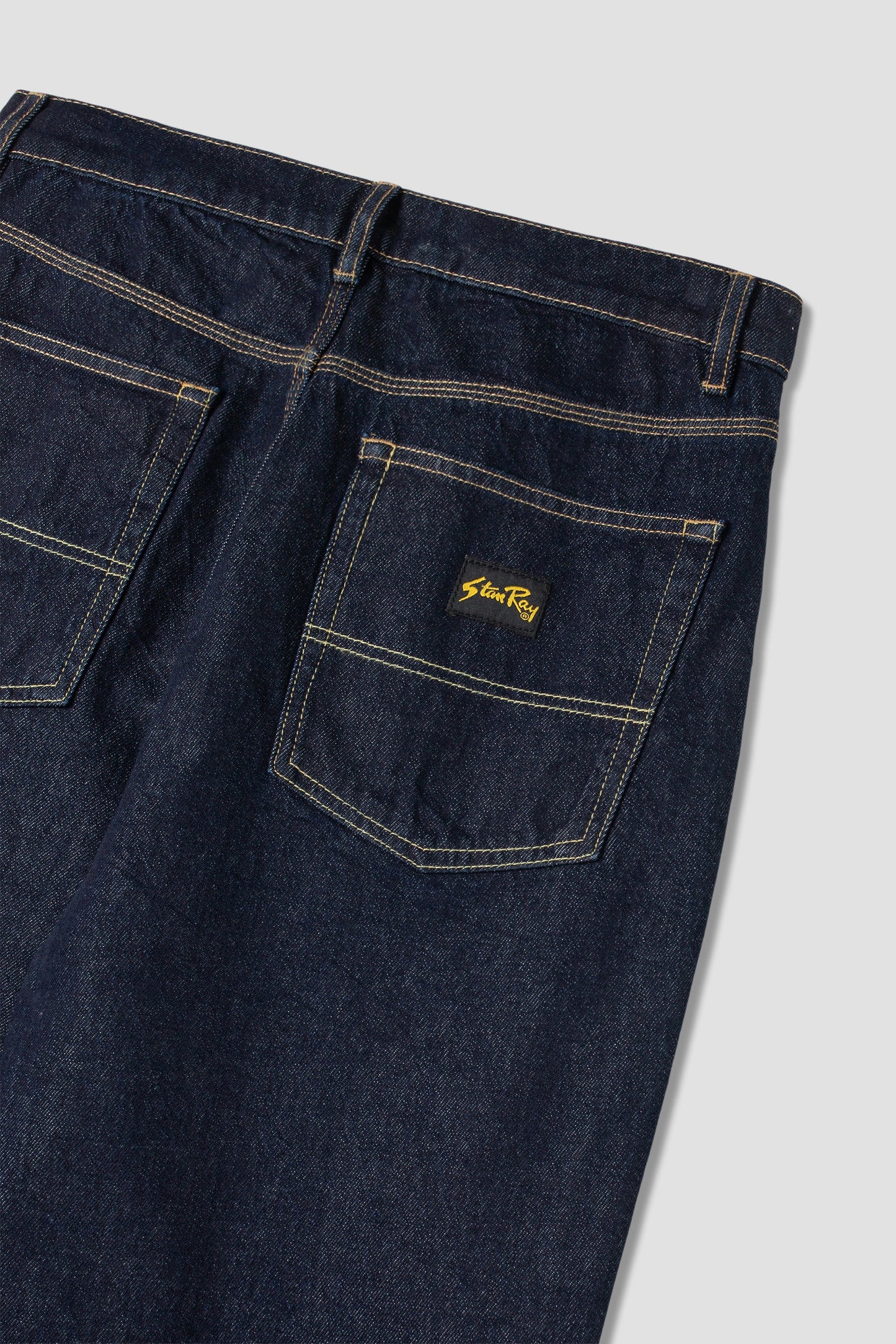 Close-up of Stan Ray Taper 5 Jean back pockets