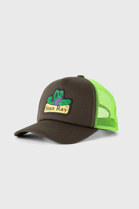 Stan Ray Trucker Cap in Peat and Lime front view