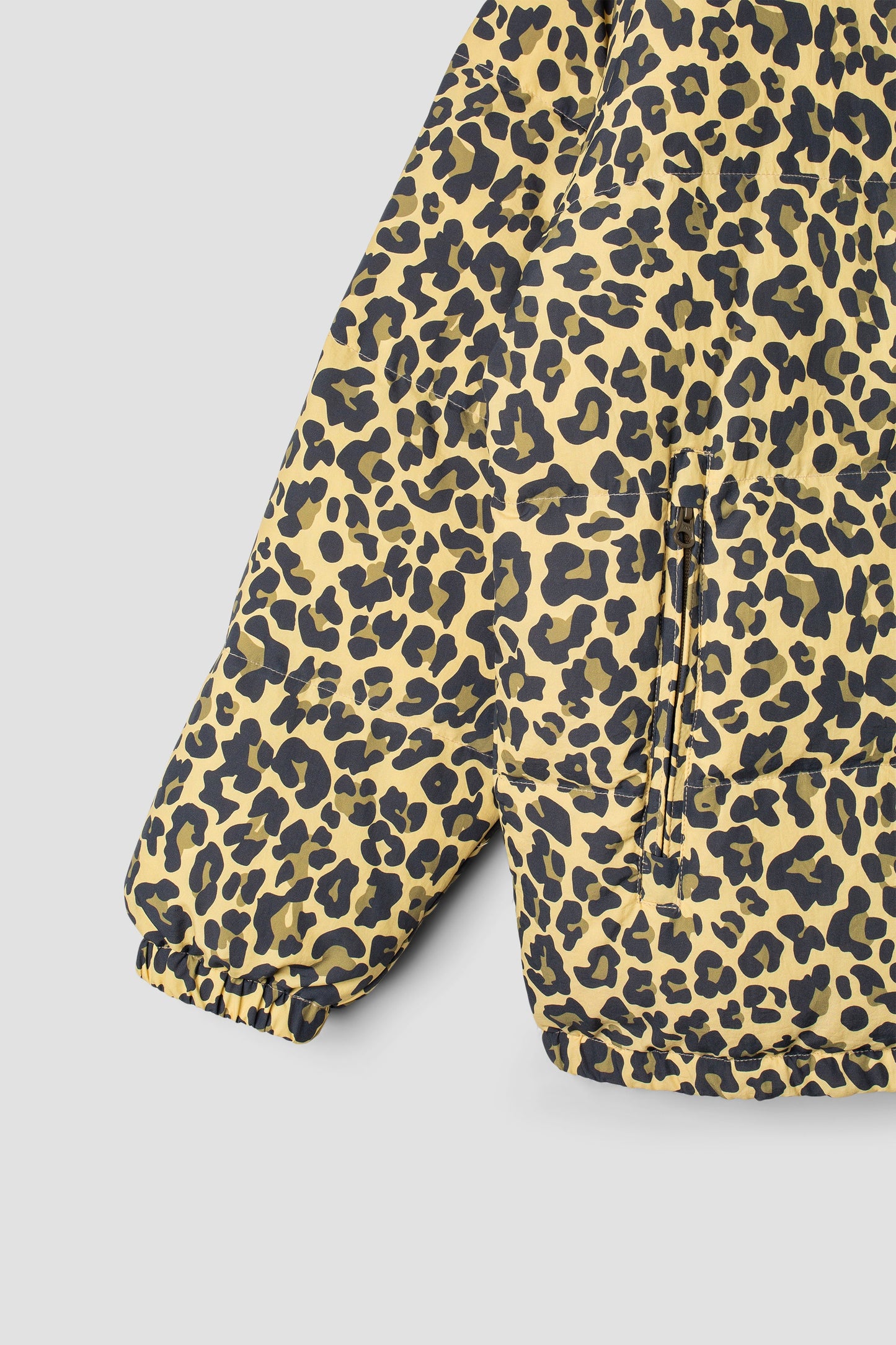 Detail of sleeve on Ultralight Parka Leopard Camo