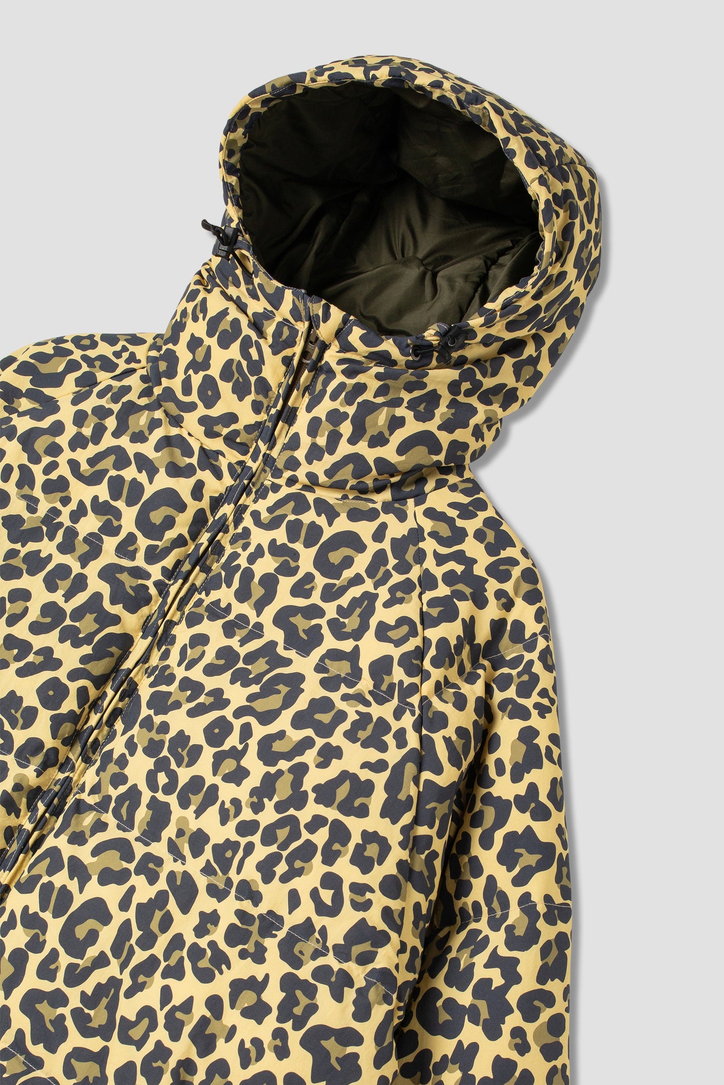 Side angle of Ultralight Parka in Leopard Camo