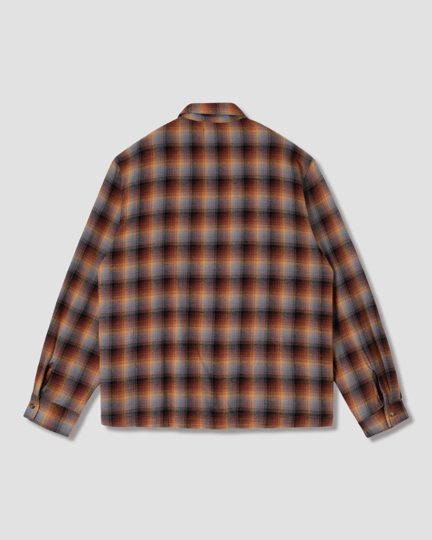 Zip Shirt (Brown/Blue Plaid)