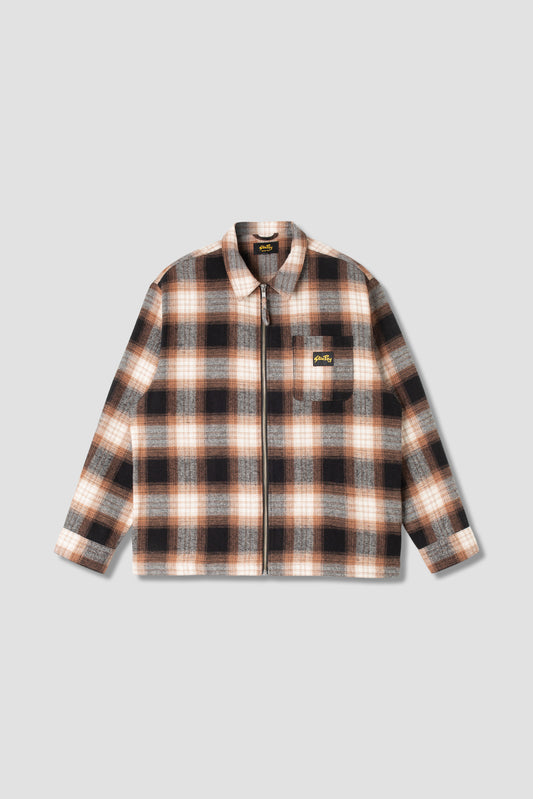 Zip Shirt (Brown Plaid)