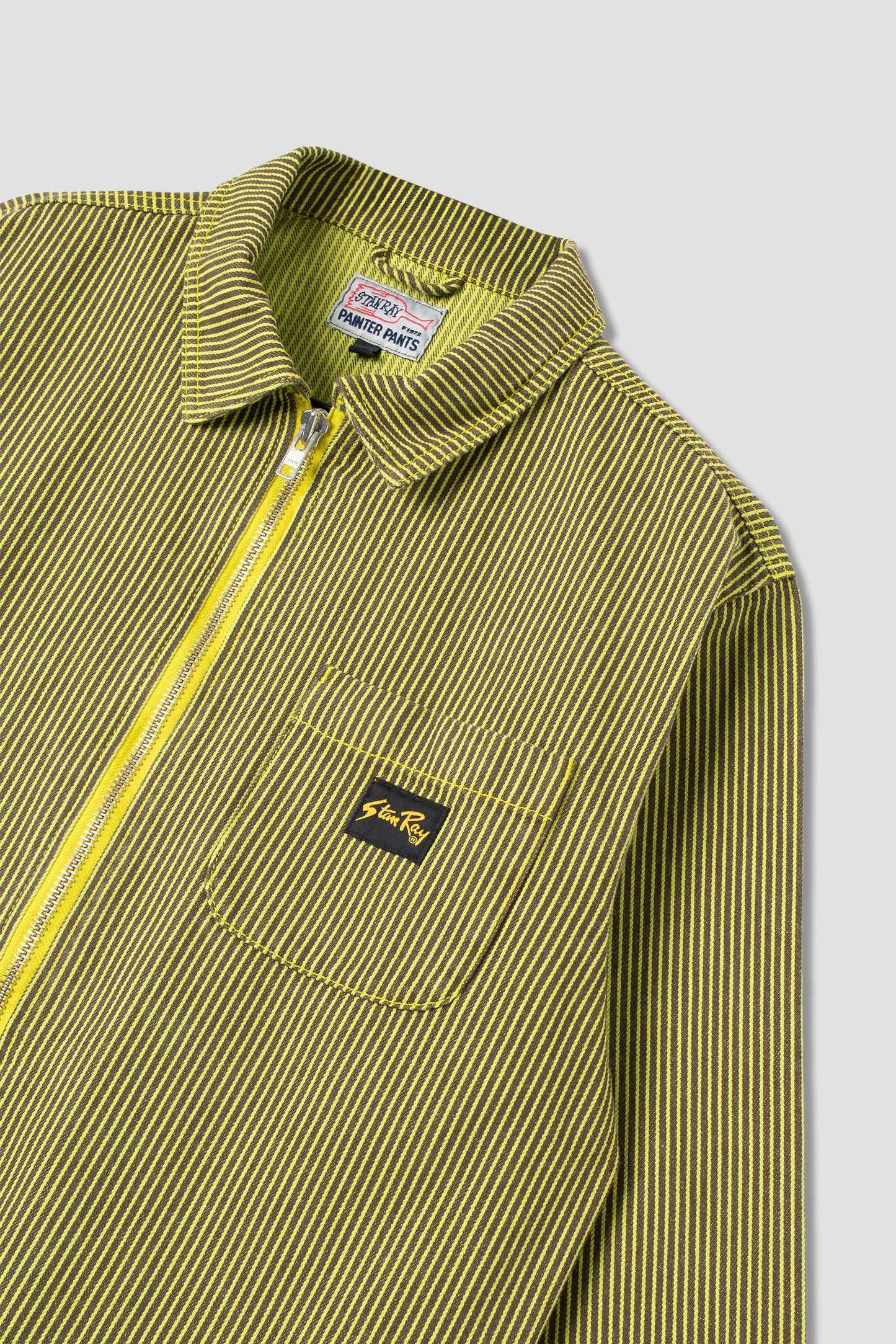 Angled view of Stan Ray Zip Shirt with pocket detail